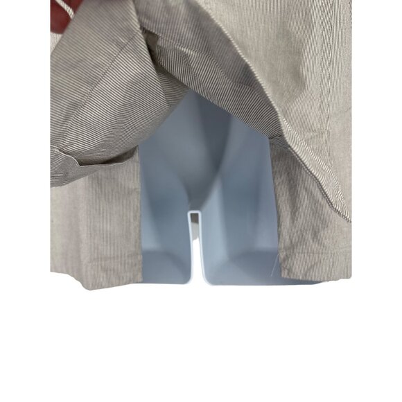 J Jill Pinstripe Cotton Stretch Button Up Mandarin Collar Jacket Size L - Picture 4 of 8